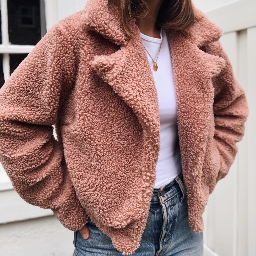 Last 1✨Faux Fur Teddy Jacket - BriBri Mauve - Picture 2 of 8